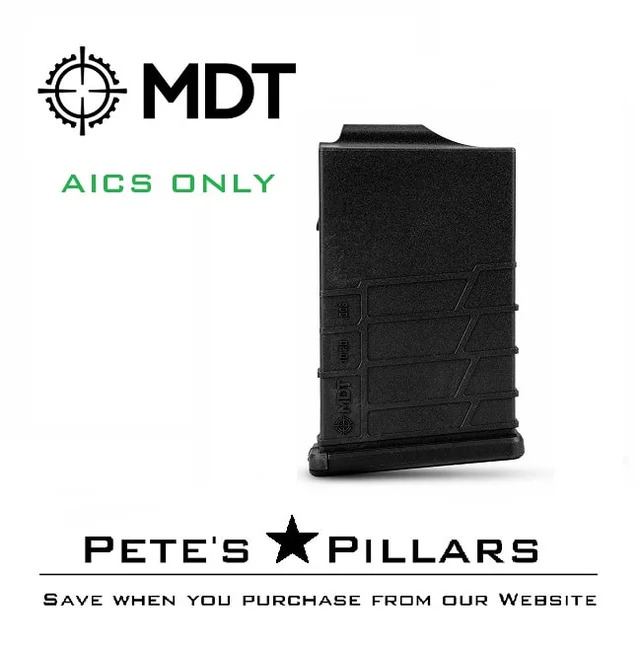 MDT Polymer AICS 10 RD Magazine Bolt Action Rifles 308 Win Chassis SA Black Pete's Pillars